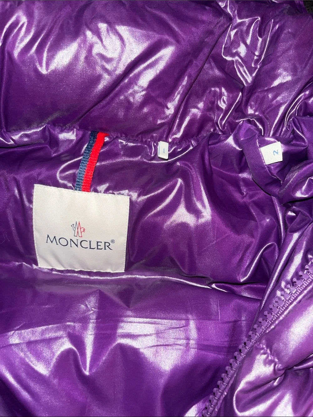 Moncler Kids Shiny Hooded Puffer Jacket - Violet